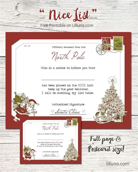 Free printables » free printable activities » free printable stationery » nice list stationery. Santa's Nice List Certificate