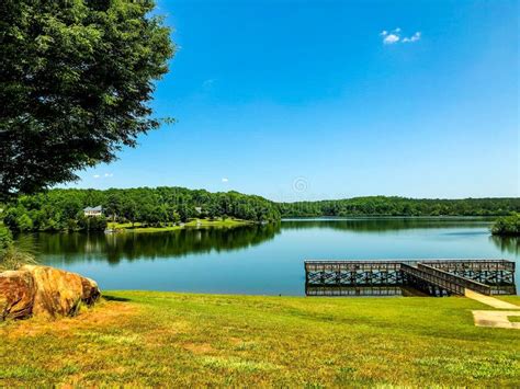 Beautiful Lakeside View From The Dock Stock Image Image Of Blue