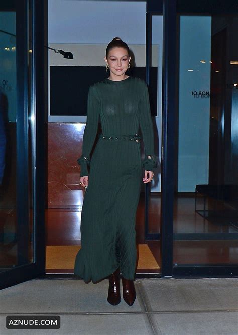 Gigi Hadid Sexy In A Long See Through Green Dress At The Cfda Awards In
