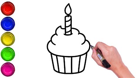 How To Draw A Cupcake Step By Step Easy Drawing Cupcake Easy