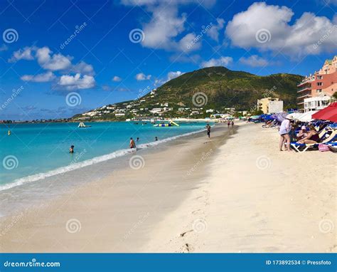 Beach In Philipsburg Sint Maarten Editorial Stock Image Image Of