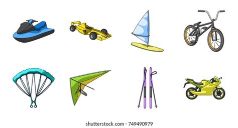 Extreme Sport Icons Set Collection Designdifferent Stock Vector