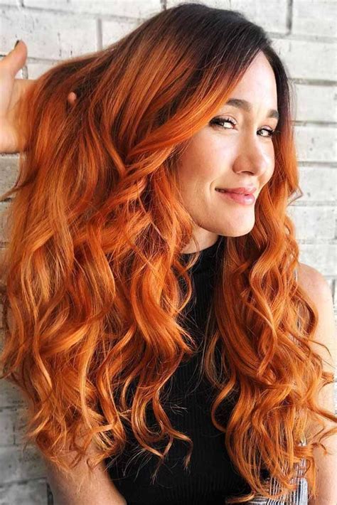 Orange Ombre Hair Red Redhair Brunette Ombre ️ Ombre Fall Hair