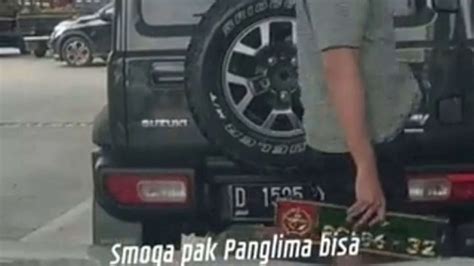 Foto Viral Pria Ganti Pelat Mobil Dinas Tni Saat Mau Isi Bensin