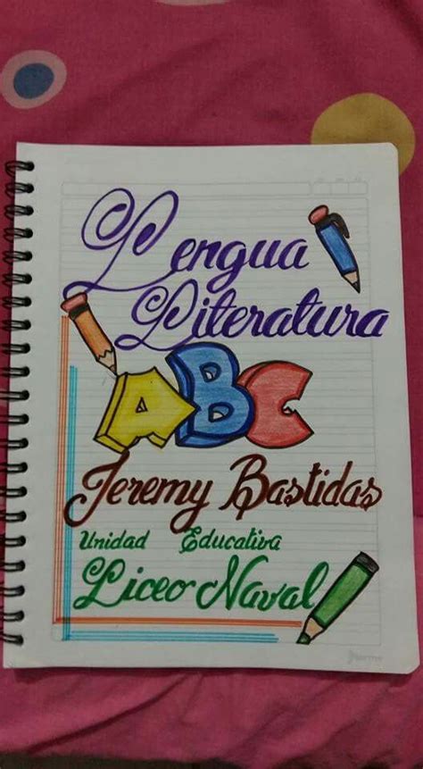 Caratula De Lenguaje Notebook Art Page Borders Design School Book