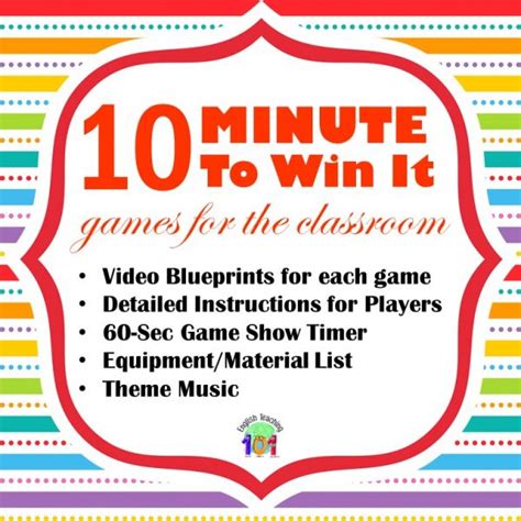 Minute To Win It Games For Kids At School English Teaching 101