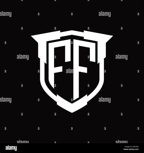 Ff Logo Monogram Letter With Shield Shape Design Template Stock Vector