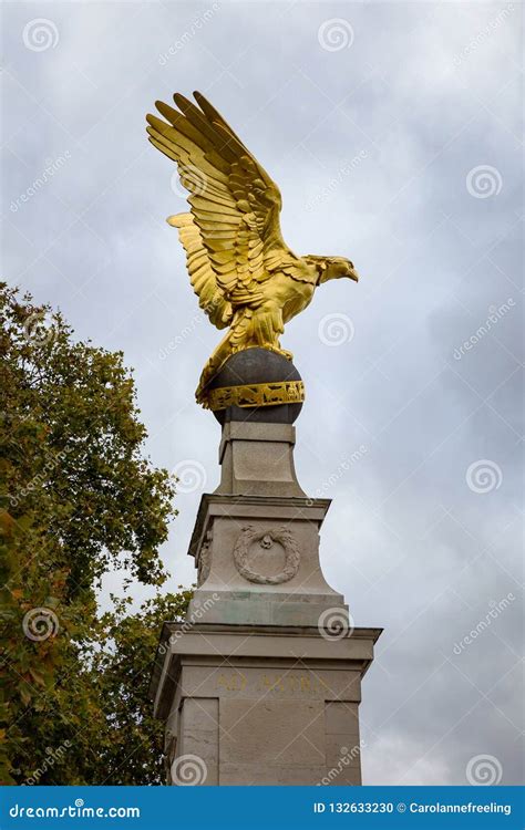 Side View Of The Golden Eagle A Raf Memorial In London Stock Photo