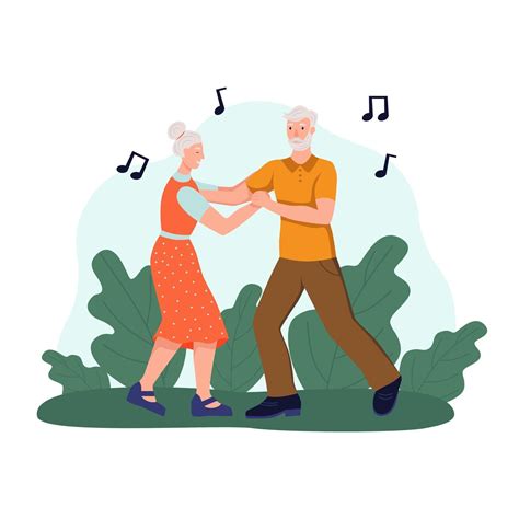 An Elderly Couple Dancing In The Park The Concept Of Active Old Age