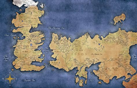 Game Of Thrones Map Of Westeros And Essos Ebay