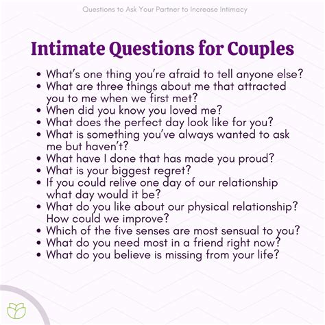 Questions To Increase Intimacy