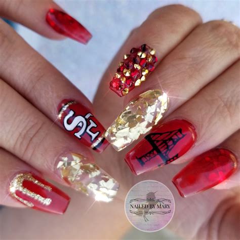 San Franciscos 49ers Nails Golden Gate Bridge Red And Gold Jelly