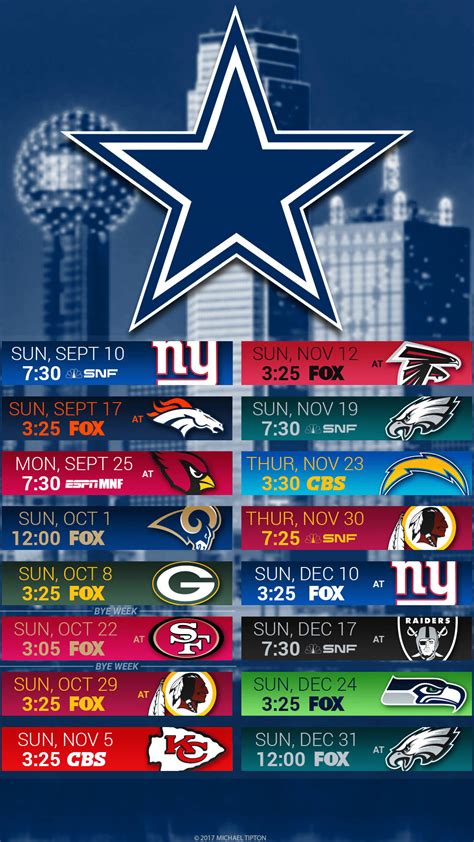 Download 2019 Dallas Cowboys Football Schedule Wallpaper