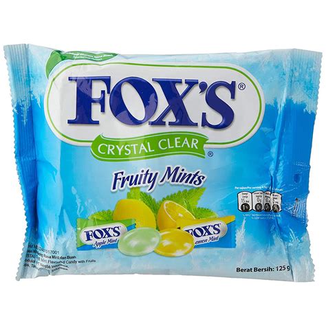 Double One Minimart Foxs Crystal Clear Fruity Mints Oval Candy 125g Fairmart