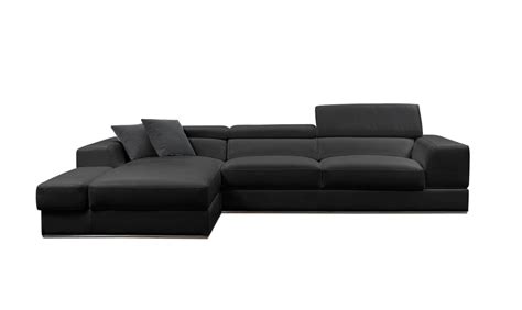Divani Casa Pella Mini Modern Black Leather Sectional Sofa By Vig