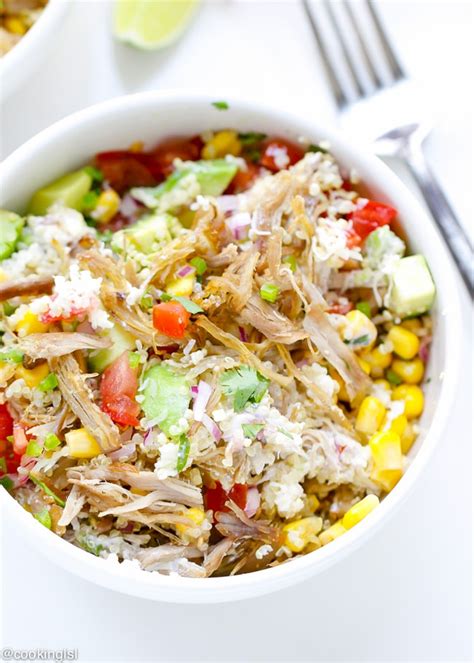 Here are some other ideas for pulled pork side dishes. Easy Dinner Ideas - Pulled Pork Quinoa Bowls