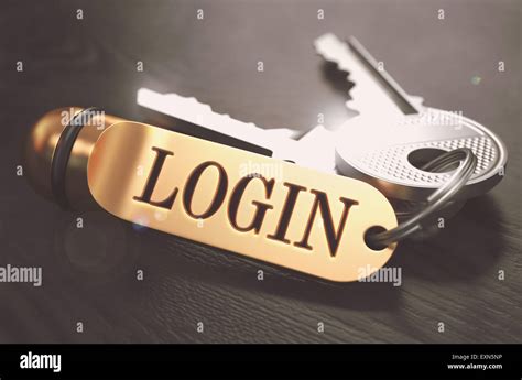 Login Concept Keys With Golden Keyring Stock Photo Alamy