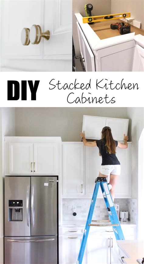 Diy Stacked Kitchen Cabinets Frills And Drills