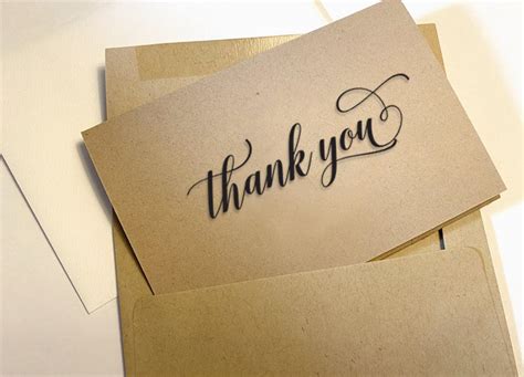Thank You Card Personalized Folded Thank You Card With Etsy