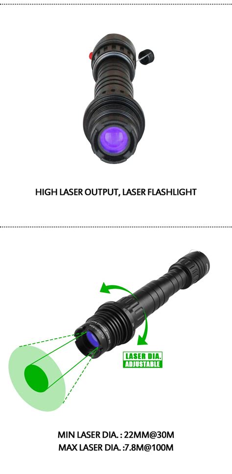 Zoomable 100mw High Power Green Laser Designator Flashlight Smallbig