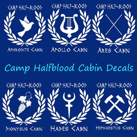 Camp Halfblood Cabin Symbol Vinyl Decals Percy Jackson Inspired