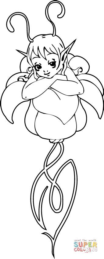 Cute Elf Girl Coloring Page Free Printable Coloring Pages