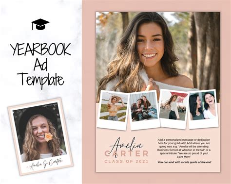 Paper And Party Supplies Templates School Yearbook Template Editable Diy