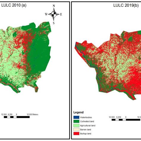 Classied Land Useland Cover In The Study Area In 2010a 2019 B