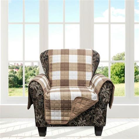 Home is our happy place, now more than ever. Plaid Box Cushion Armchair Slipcover | Armchair slipcover ...