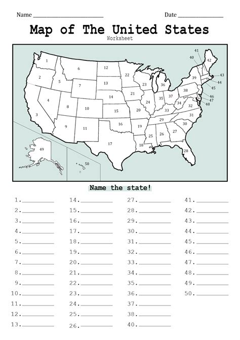 States And Capitals Printable For A Great Way To Assess Your Students