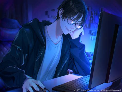 Anime Boy On Computer