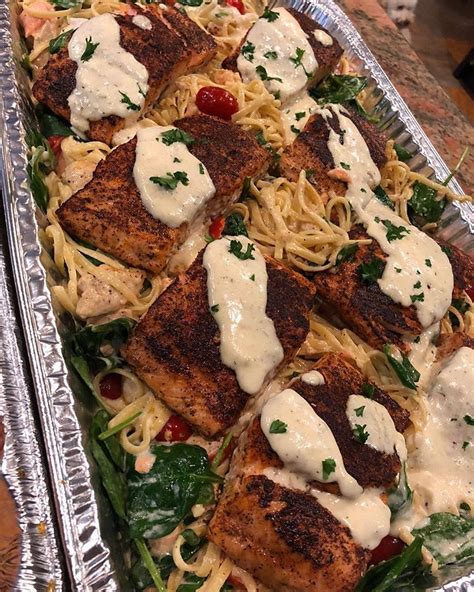 Pour the alfredo sauce over the noodles and steak and mix together to combine. LIVING KOOL's Blackened Salmon Linguine Is Wild On The ...