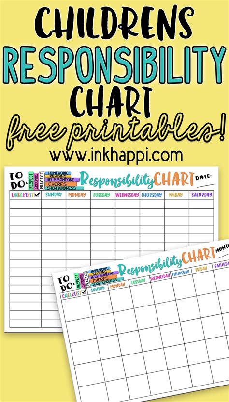 Childrens Responsibility Charts Free Printables Inkhappi