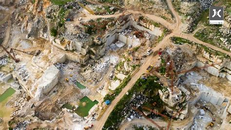 Aerial Shoot Of Marble Mines Youtube