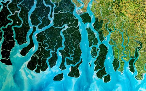 Aerial View Nature Bangladesh Ganges River Water Landscape