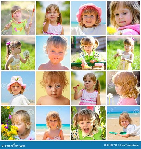Collage De Los Niños Imagen De Archivo Imagen De Hermoso 25187783