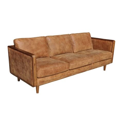 Union Rustic Lang Genuine Leather 82 Square Arm Sofa Wayfair