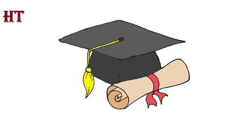 How To Draw A Graduation Cap Easy For Beginners Youtube
