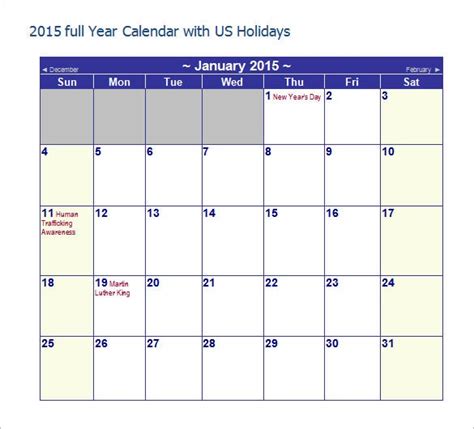 Microsoft Blank Calendar Template