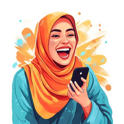 Premium Ai Image A Woman Laughing And Laughing With A Phone In Her Hand