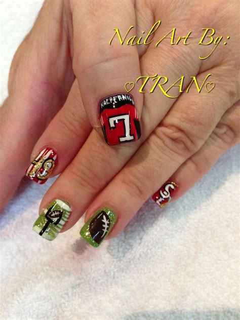 49er Nails Super Bowl Xlvii Nails Nail Art Class Ring