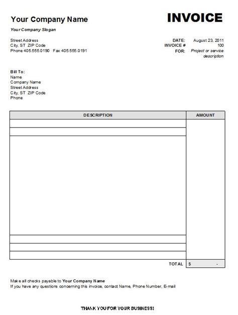 Our invoice templates are available in word, pdf and excel customise the template with your business name and logo, and fill in the itemised service provided and the amount due. Free Blank Invoice Form | Blank Invoice Template #8 | Printable invoice, Invoice template word ...