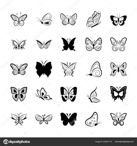 Butterfly Symbols Icon Pack Stock Vector Image By ©prosymbols 235451116