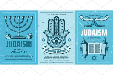 Judaism Religion Symbols Illustrations Creative Market