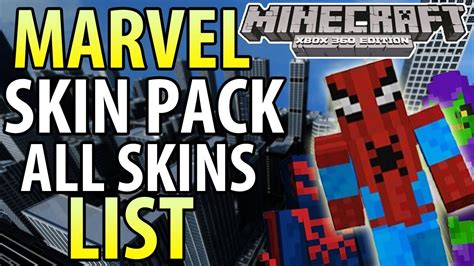 Minecraft Xbox 360ps3 All Marvel Spider Man Skin Pack All 35