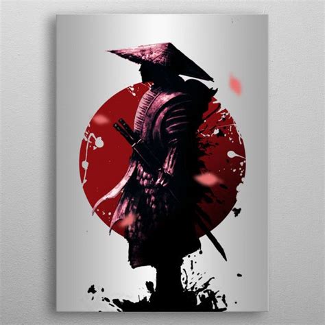 Shadow Samurai Metal Poster Ridwanart Displate In 2020 Samurai