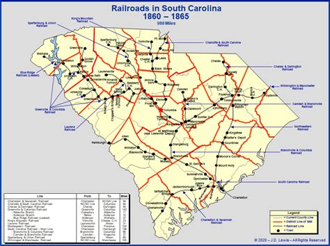 South Carolina In The American Civil War Railroads To