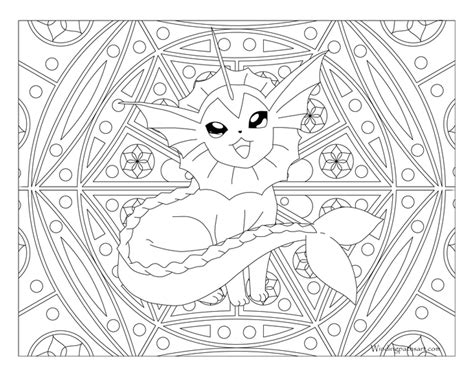 Coloriage mandala pokemon pokeball à imprimer du livre de coloriage mandala pokemon. Adult Pokemon Coloring Page Vaporeon | Dibujos | Colorear pokemon, Mandalas y Mandalas para niños