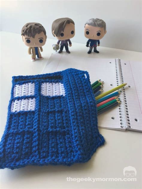 Tardis Pencil Bag Geeky Crochet Patterns Crochet Geek Crochet Tardis