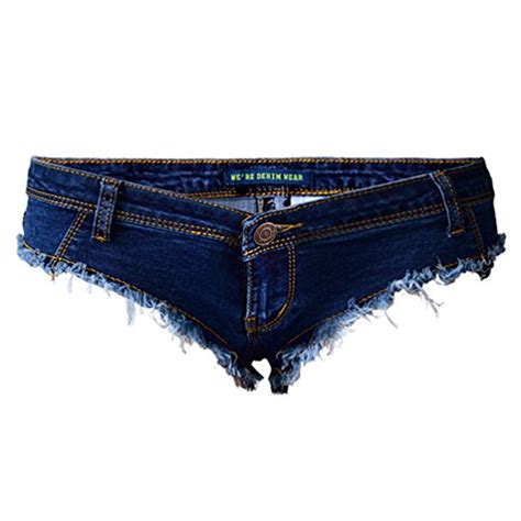 Buy Vograce Womens Low Rise Mini Denim Shorts Denim Thong Cheeky Jeans Shorts X Largeus 8